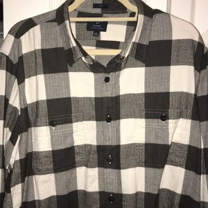 J Crew Men’s Flannel Grey/White Size XL